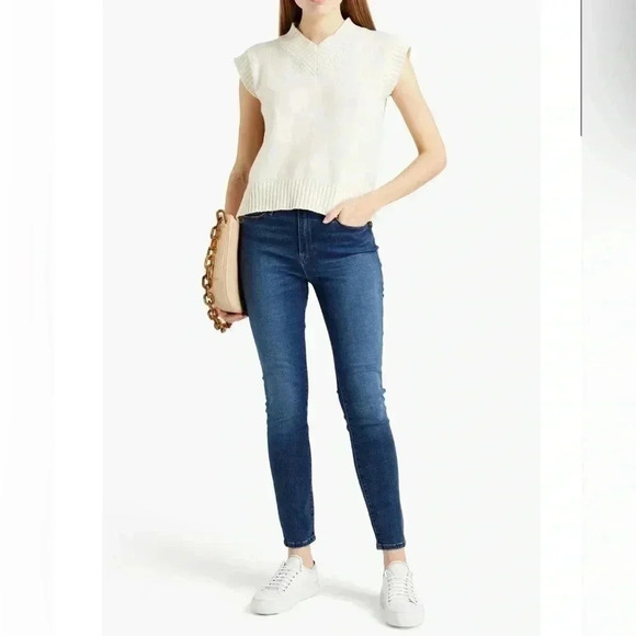FRAME “ le high skinny medium wash stylish trendy stretch 5 pocket denim jean 24 - Picture 1 of 4